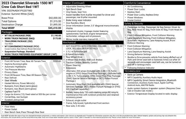 2023 Chevrolet Silverado 1500 WT