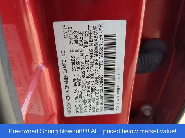 2020 Acura TLX 2.4L Base