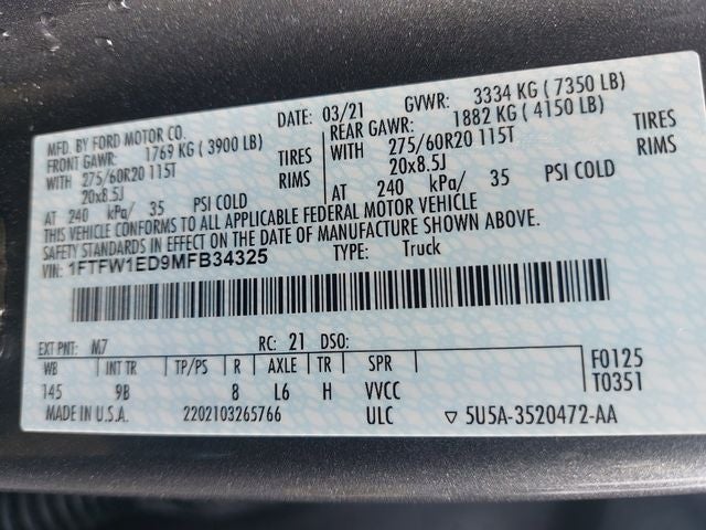 2021 Ford F-150 Platinum