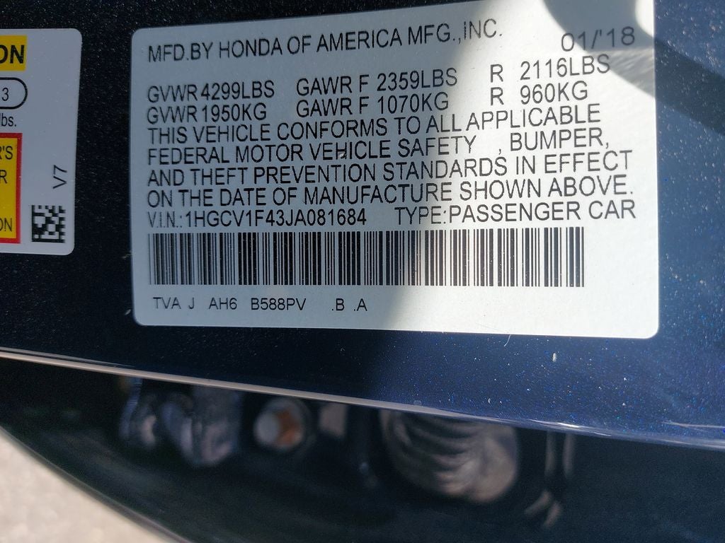 2018 Honda Accord EX