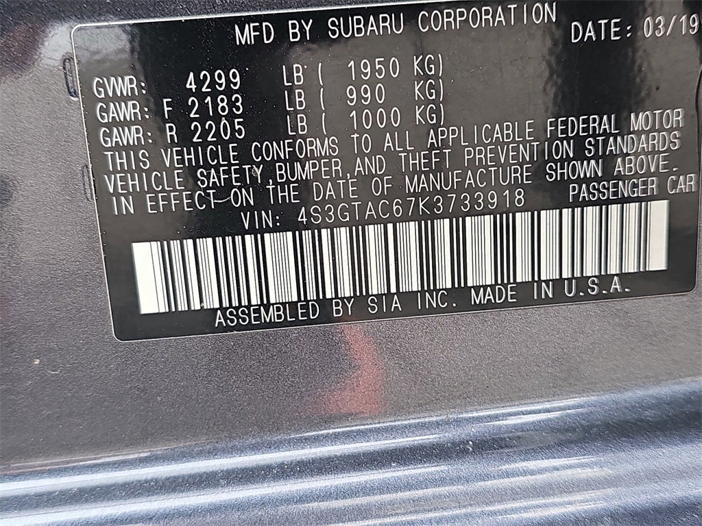 2019 Subaru Impreza 2.0i Premium