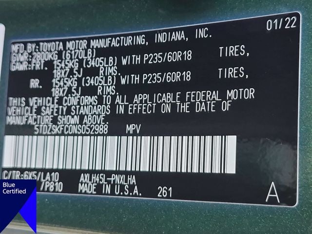 2022 Toyota Sienna Limited 7 Passenger