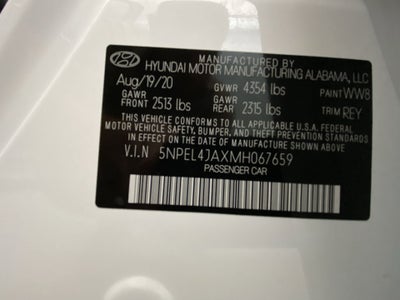 2021 Hyundai Sonata SEL