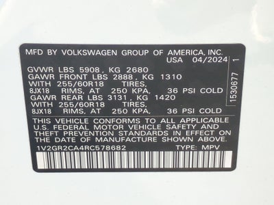 2024 Volkswagen Atlas 2.0T Peak Edition SEL