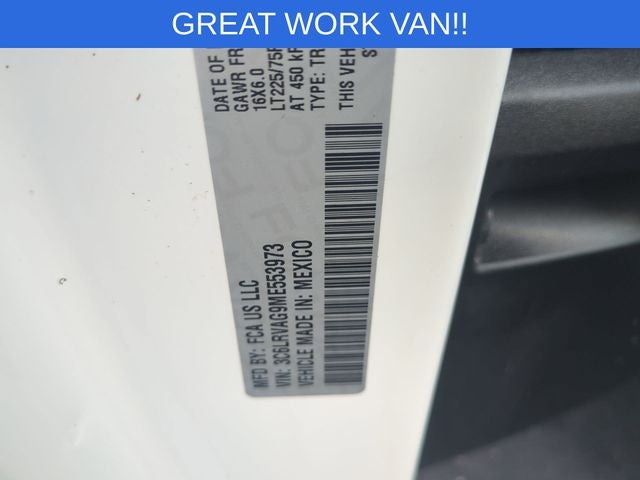 2021 RAM ProMaster 1500 Cargo Van Low Roof 136' WB