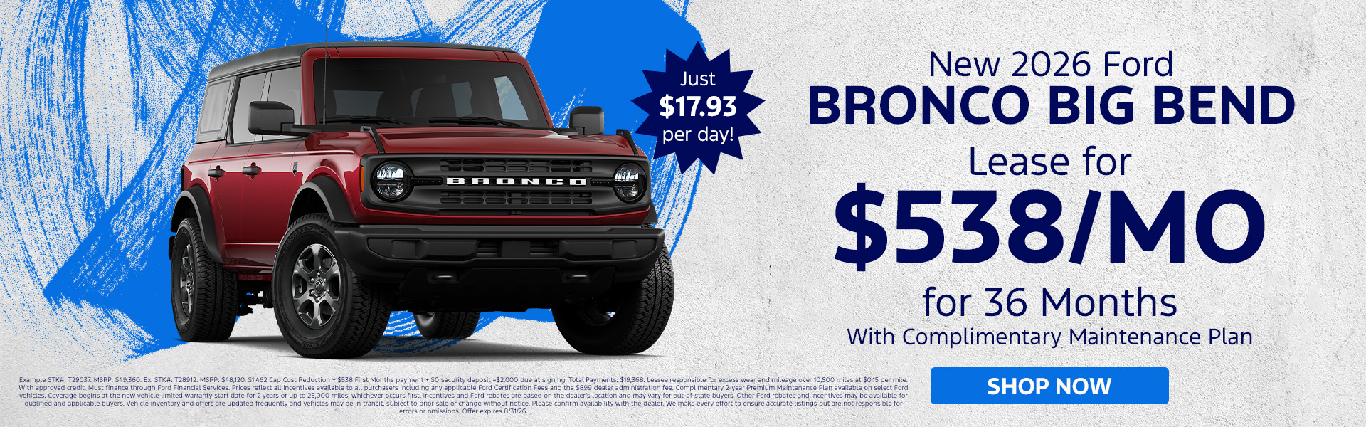 2026 Bronco Lease Offer
